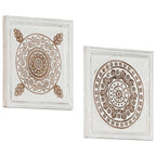 vidaXL Hand-Carved Wall Panels 2 pcs MDF 15.7"x15.7"x0.6"-1