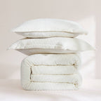 Full / Queen 3-Piece Off White Boucle Duvet Cover Set-3