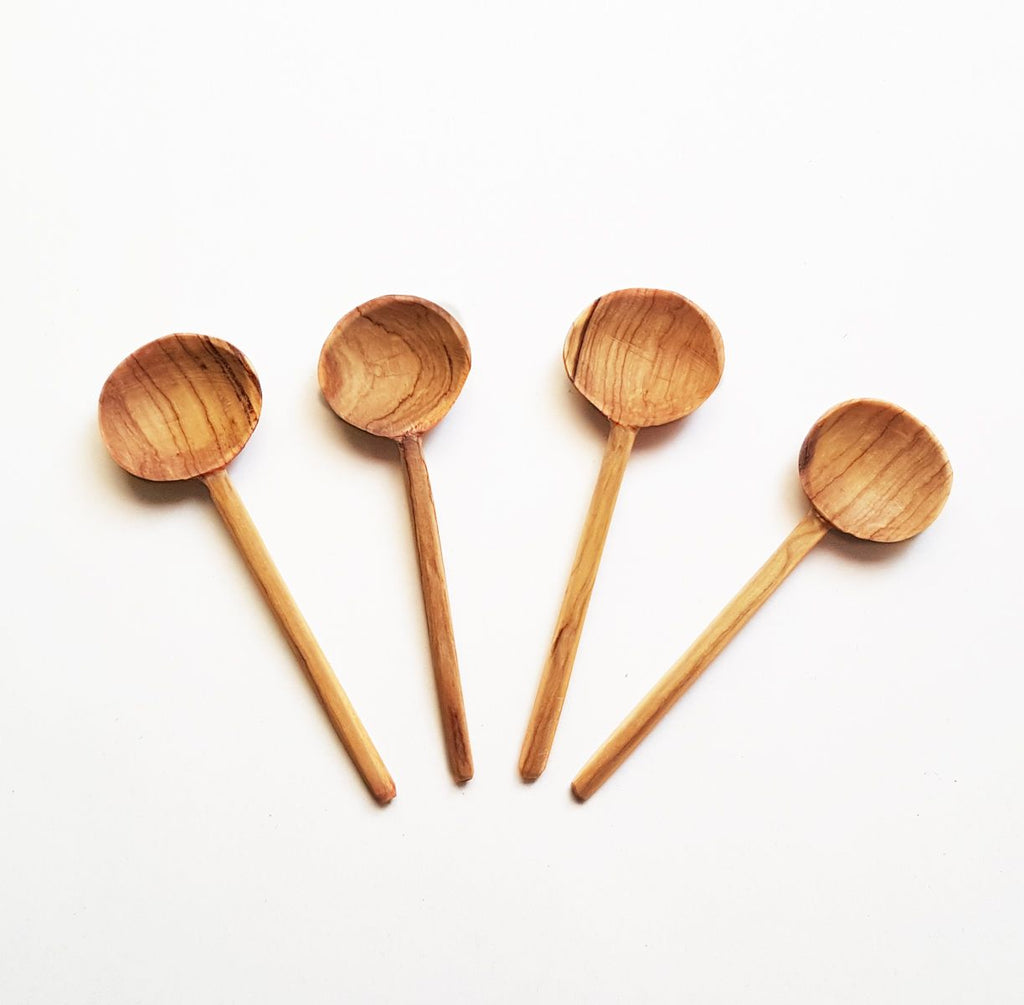Olive Wood Coffee Spoon Set-1