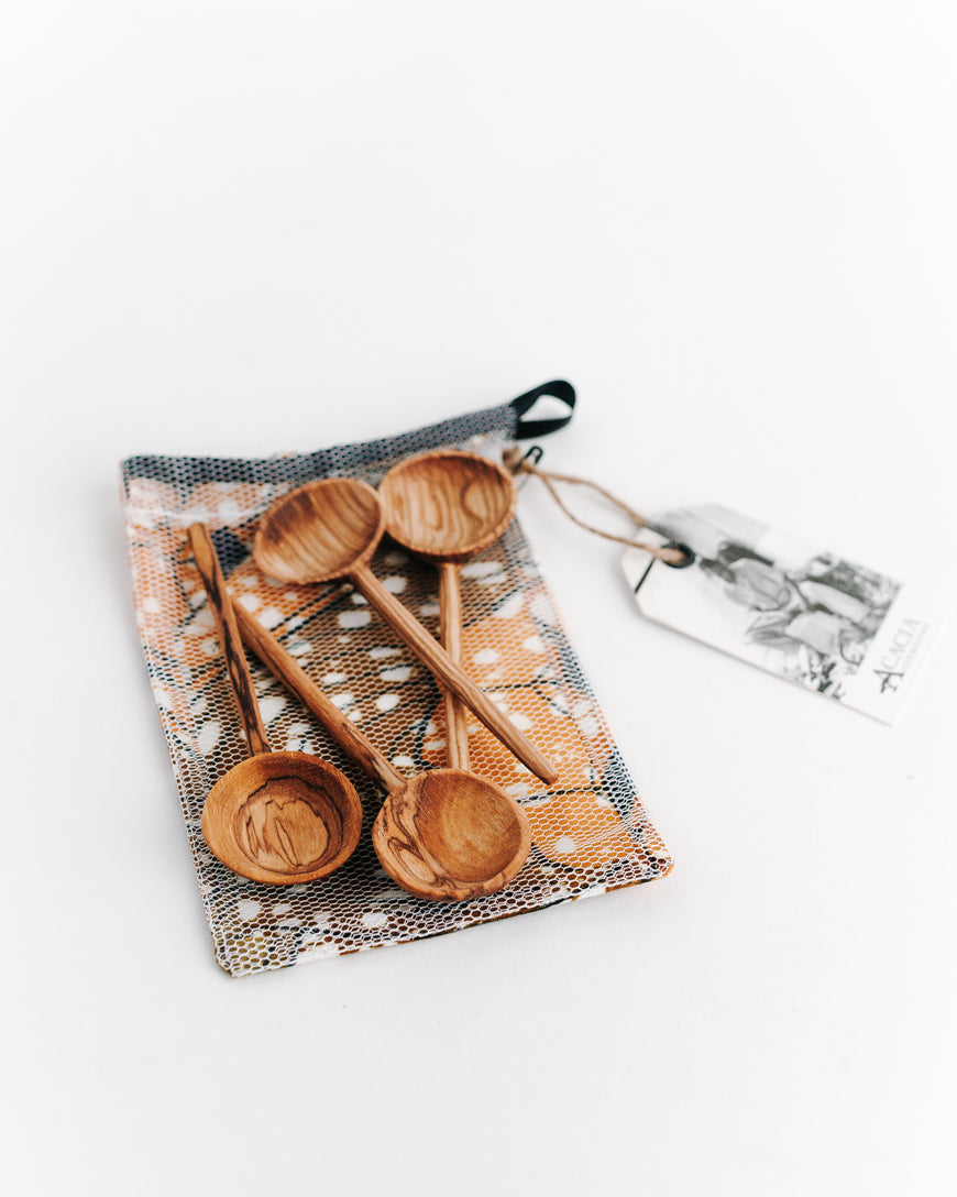 Olive Wood Coffee Spoon Set-2