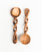 Olive Wood Spiral Salad Servers-2
